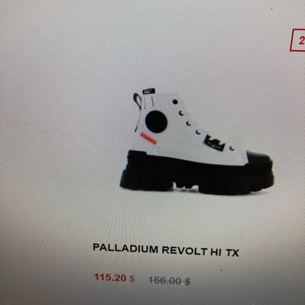 Palladium Revolt Hi TX Women’s White and Black High-Top Sneakers - Picture 8 of 9